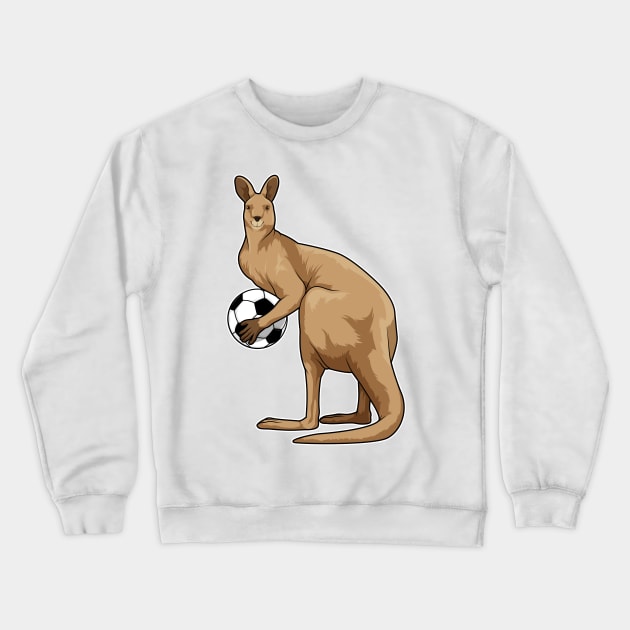 Kangaroo at Soccer Sports Crewneck Sweatshirt by Markus Schnabel